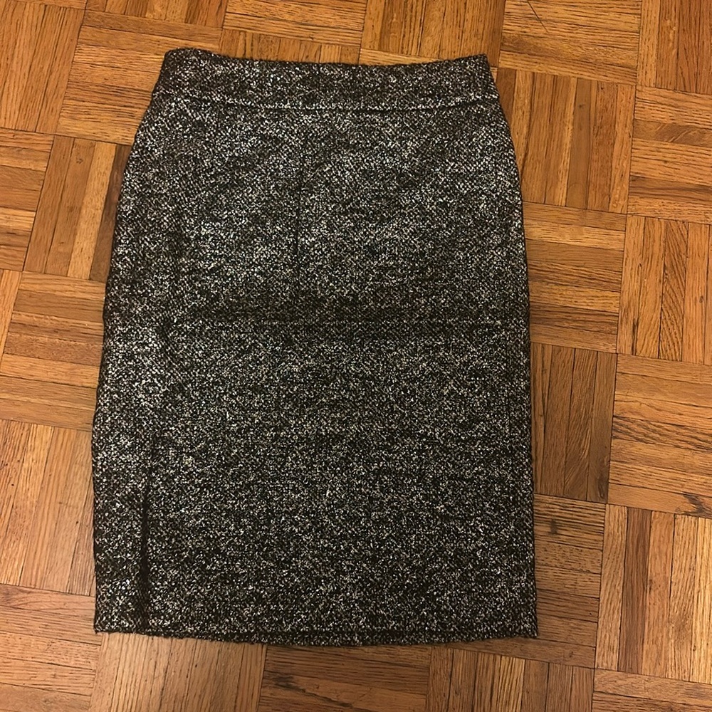 J Crew new sparkly straight skirt with slit in back